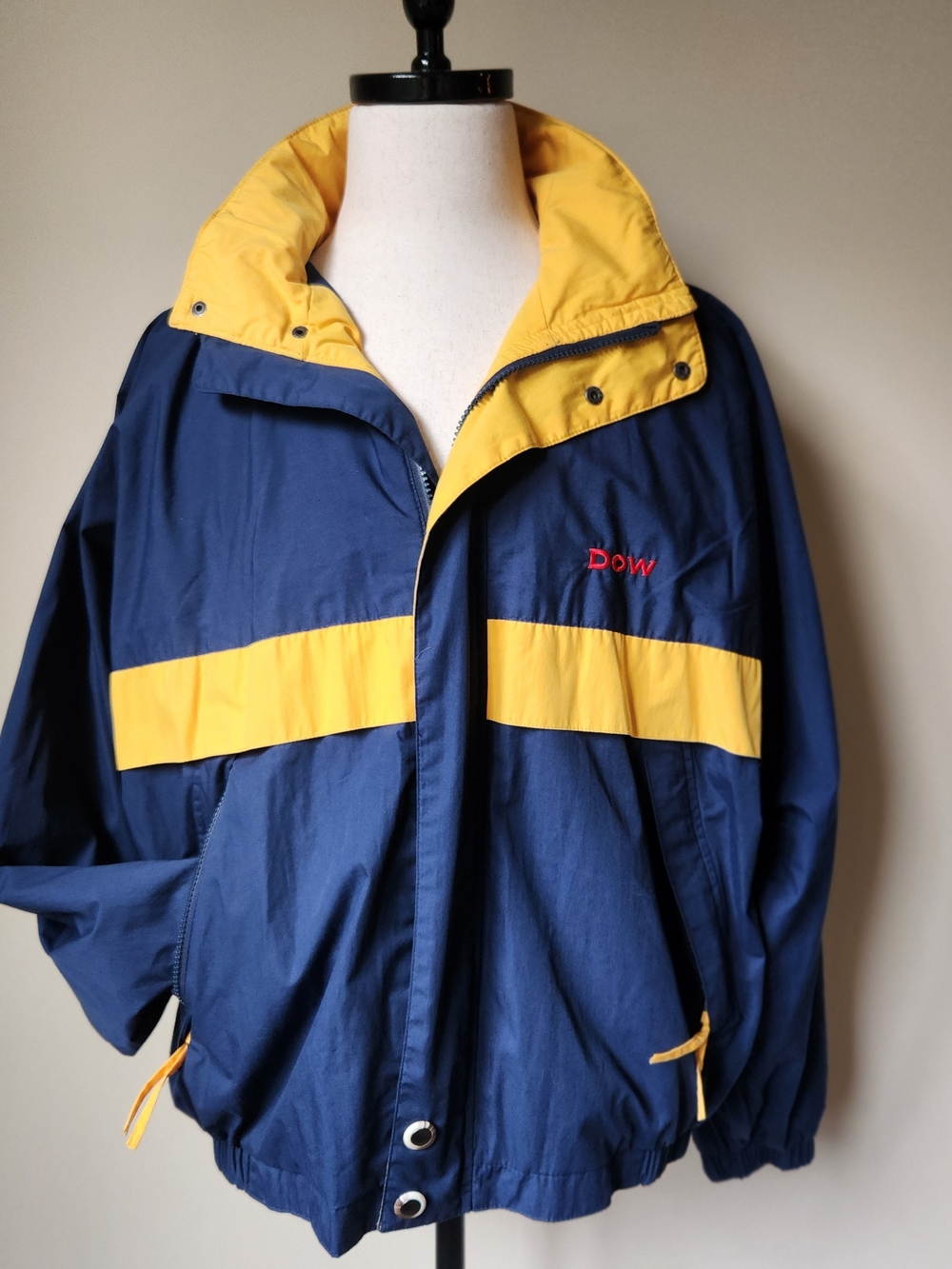 Vintage 90s Dunbrooke DOW Chemical Colorblock Windbreaker Hooded Jacket Men L